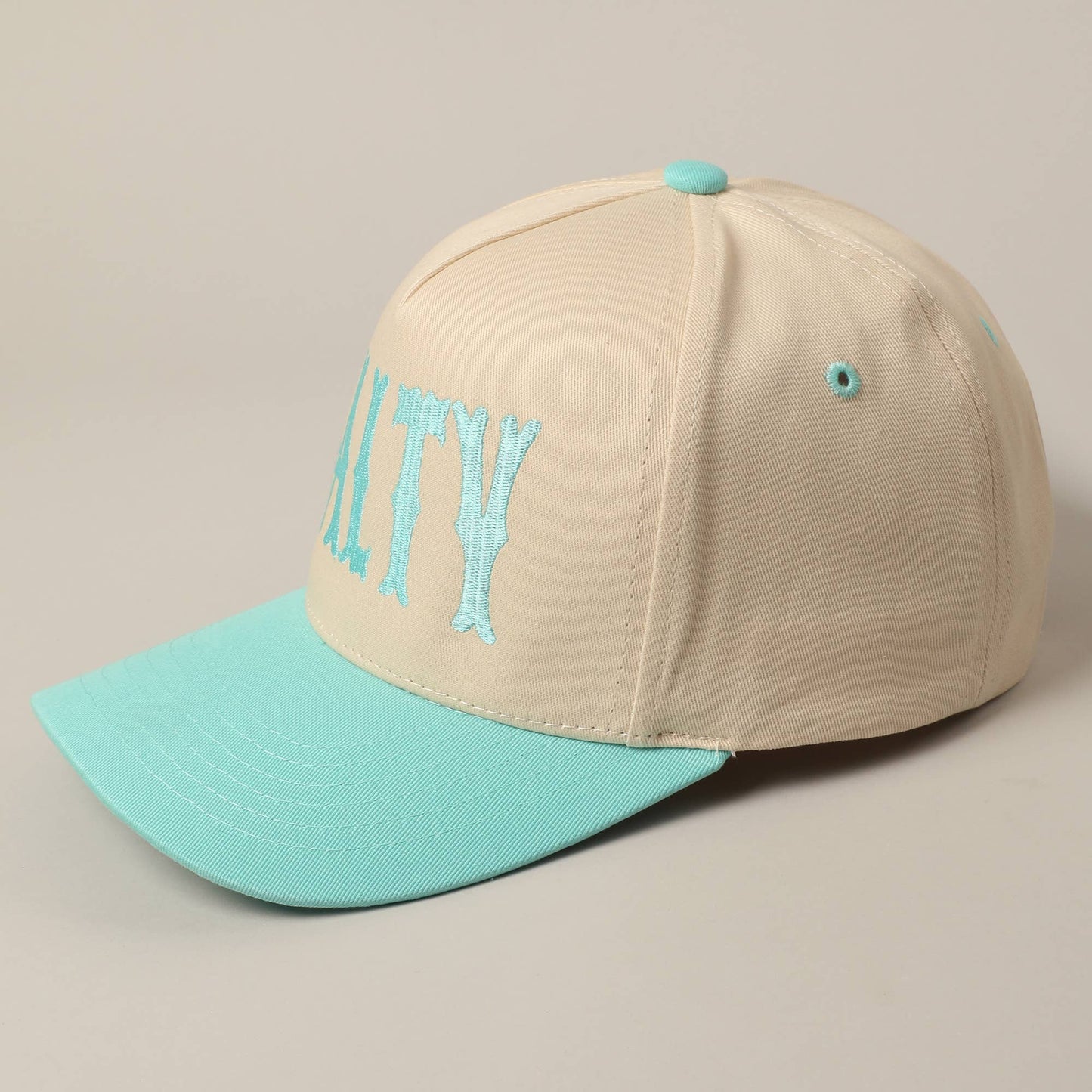 SALTY Lettering Embroidery Two-Tone Trucker Hat