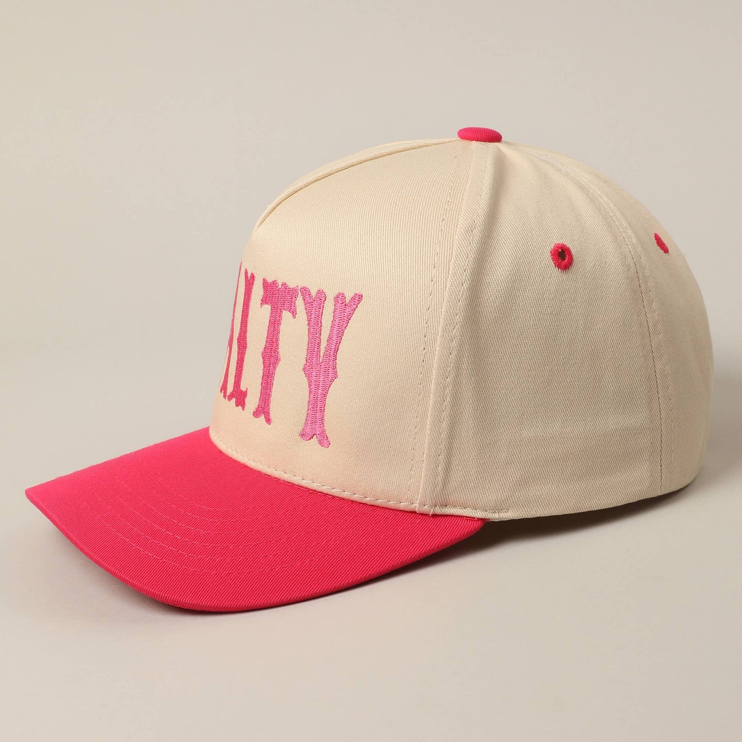 SALTY Lettering Embroidery Two-Tone Trucker Hat