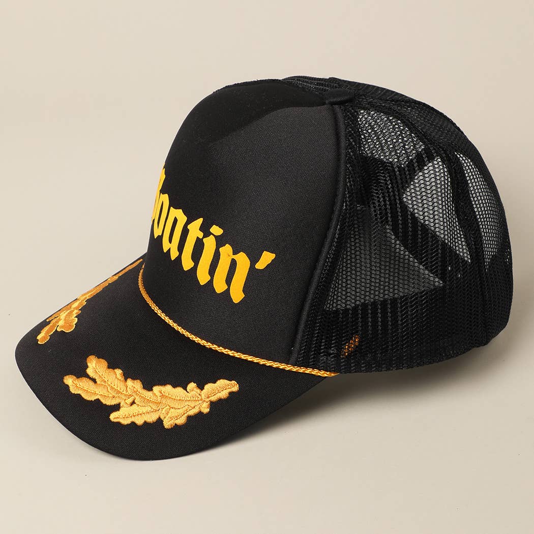 BOATIN Lettering Logo Foam Mesh Back Trucker Hat