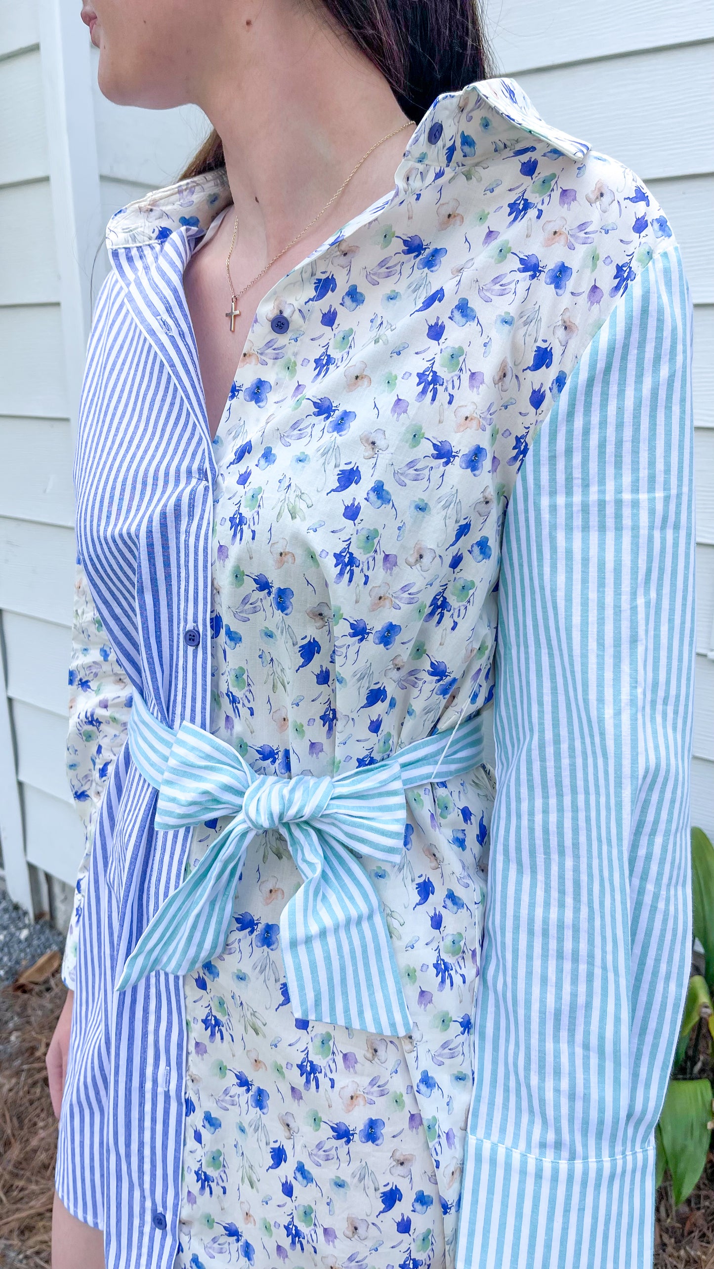 Collared Mix & Match Shirt Dress