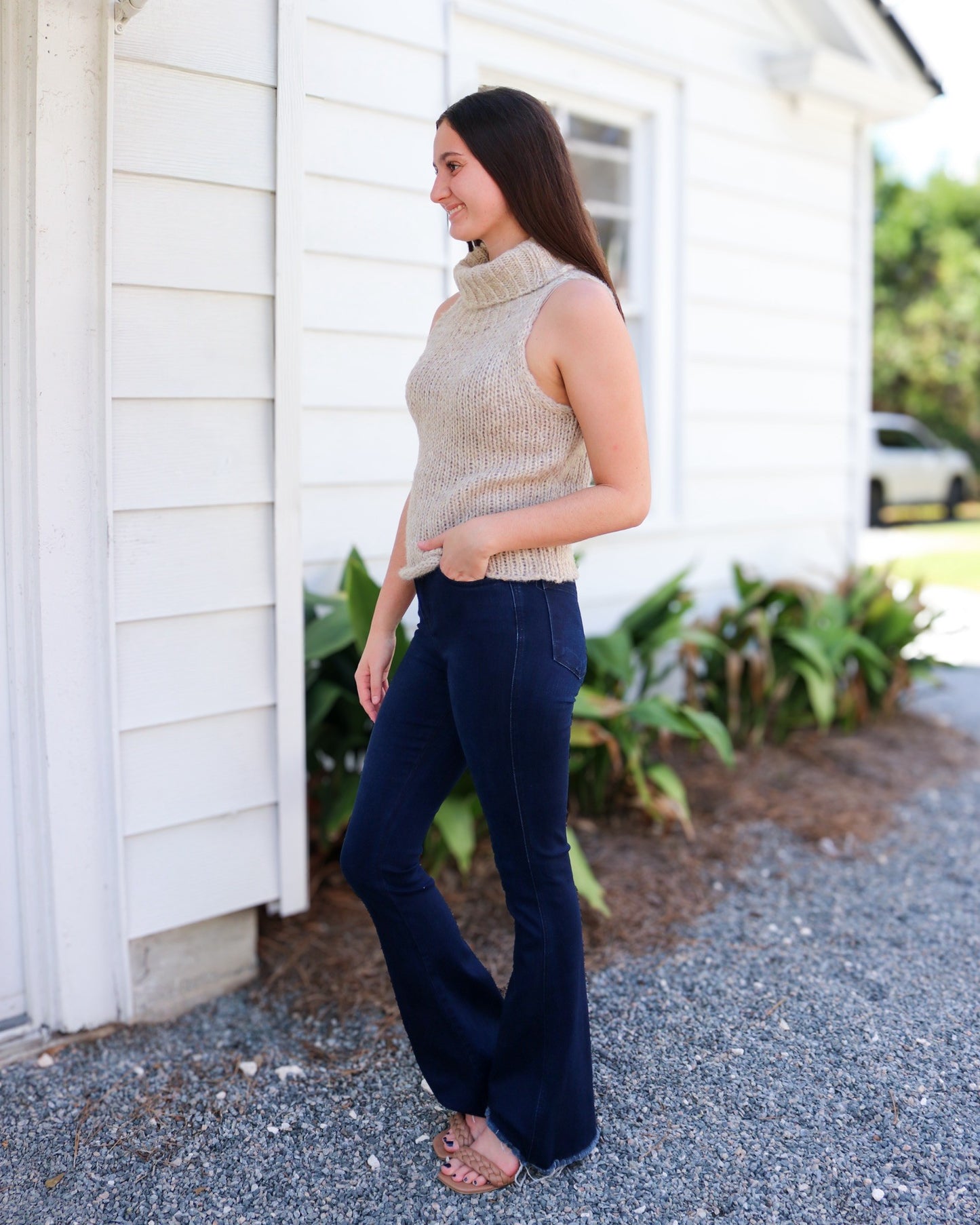 Saylor Turtleneck Sleeveless Sweater