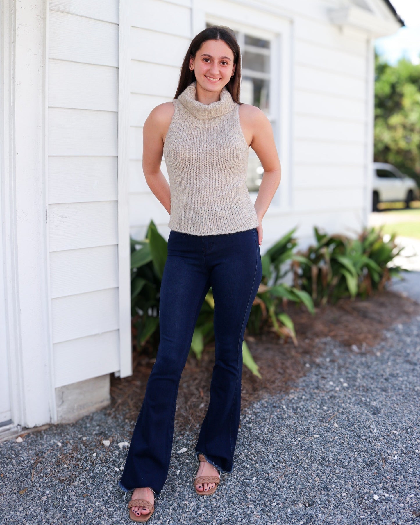 Saylor Turtleneck Sleeveless Sweater