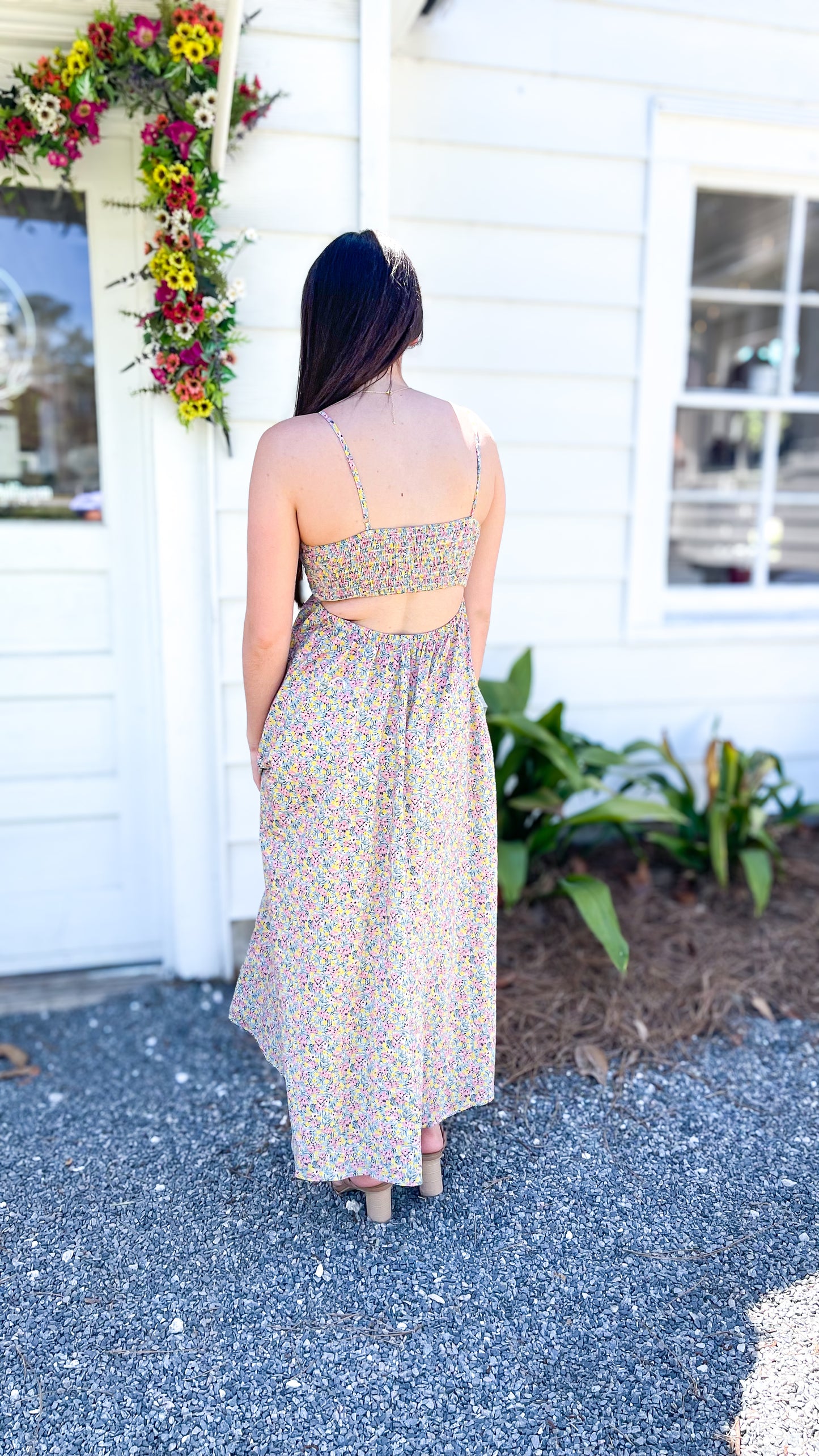 Mykonos Meadow Spaghetti Strap Maxi Dress
