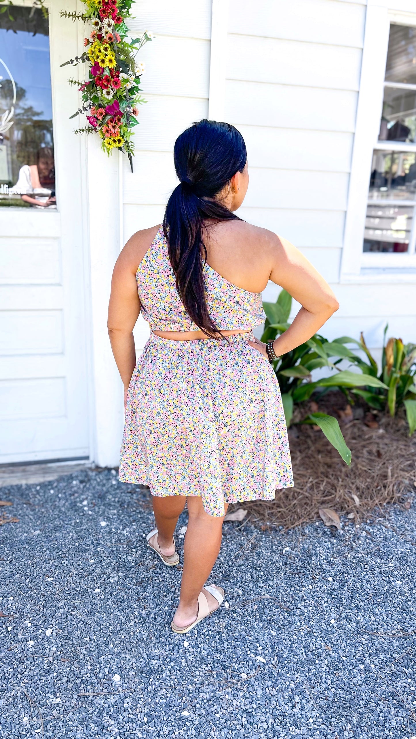Mykonos Meadow One-Shoulder Mini Dress