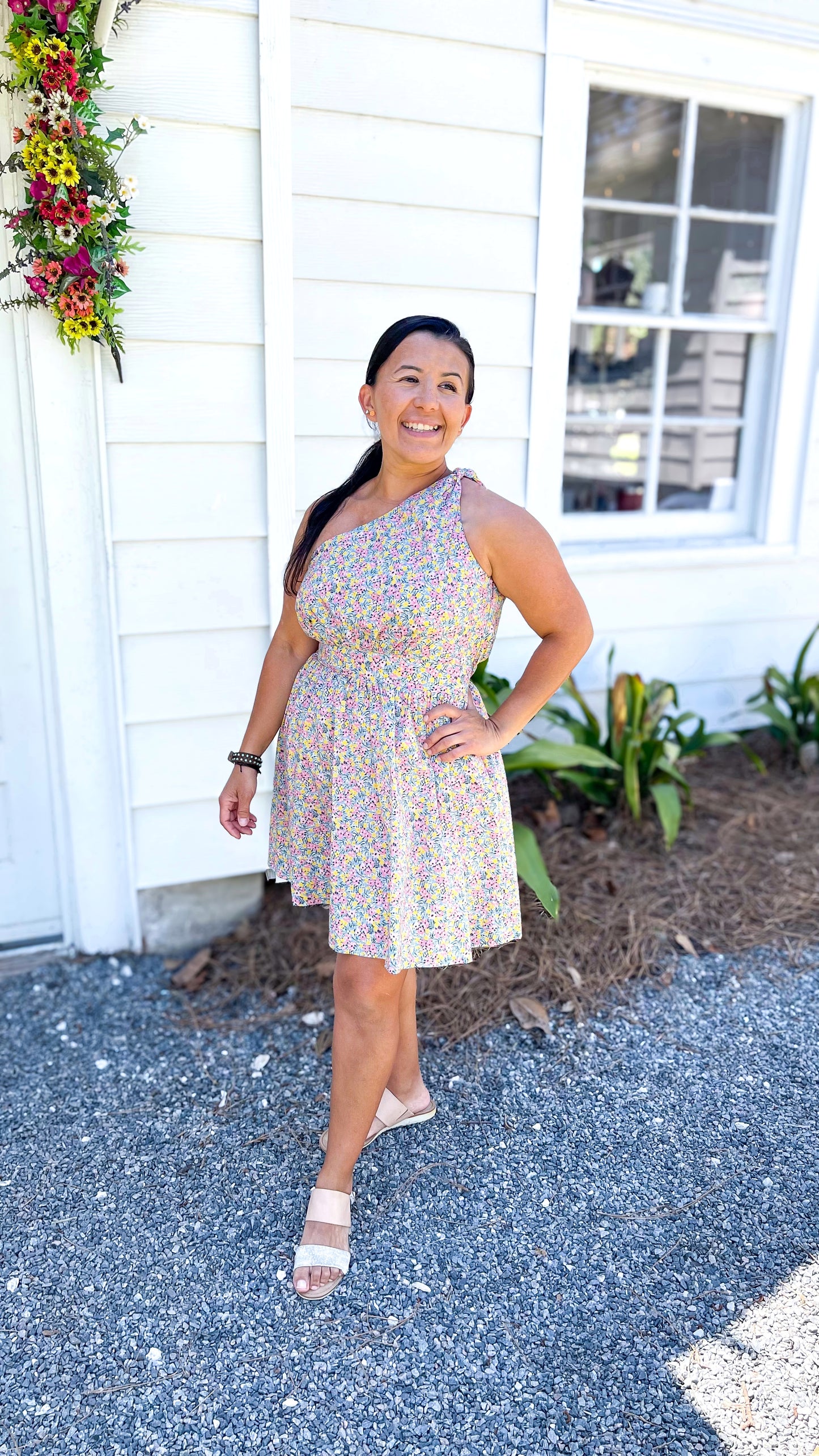 Mykonos Meadow One-Shoulder Mini Dress