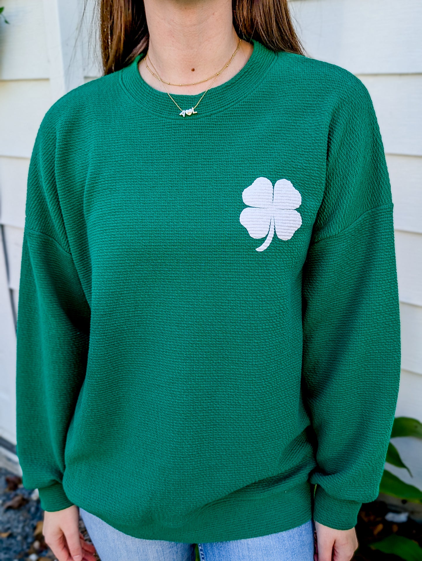 Four Leaf Clover Puff Print Sweatshirt