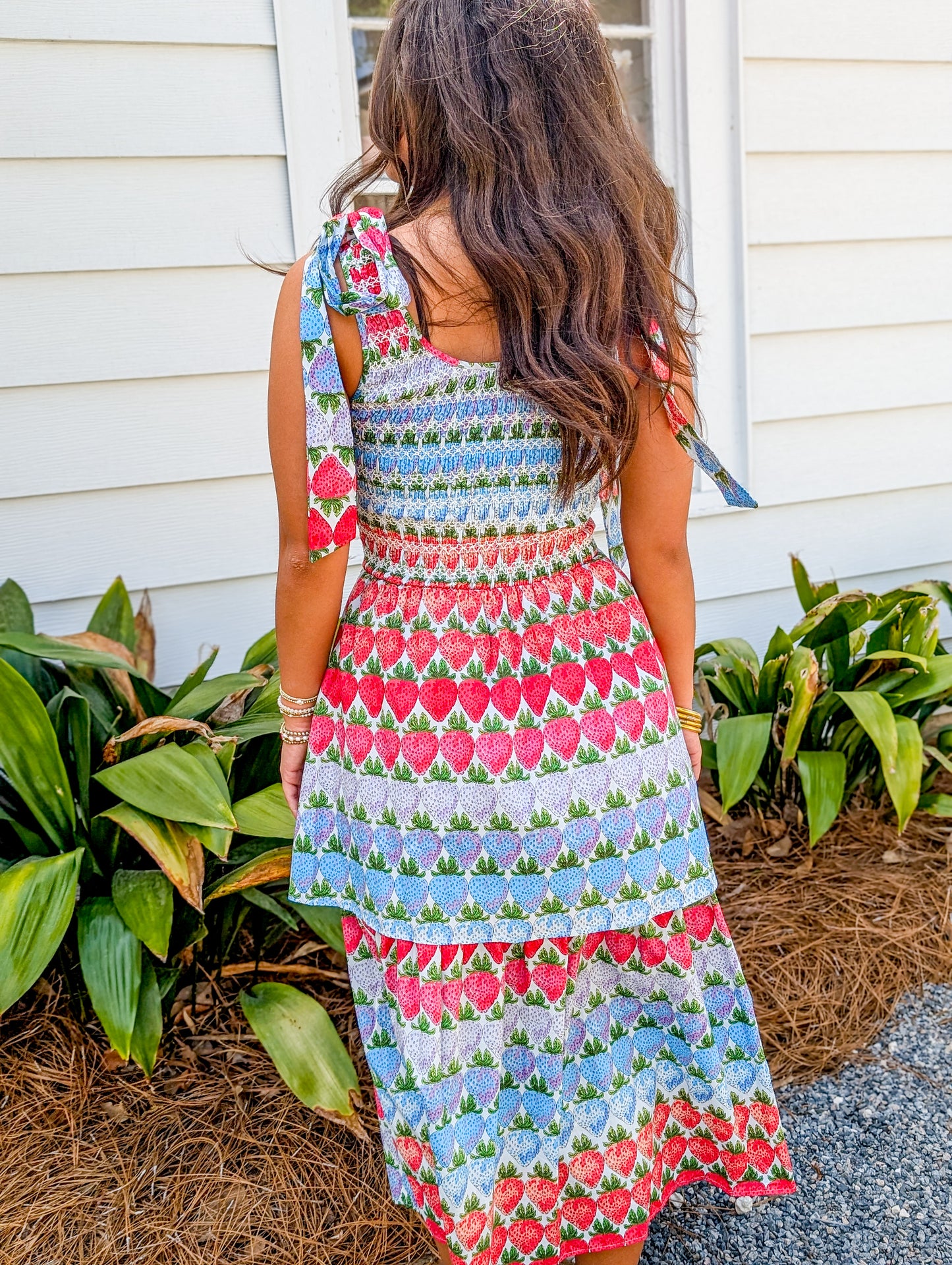 Berry Burst Kasia Smocked Midi Dress
