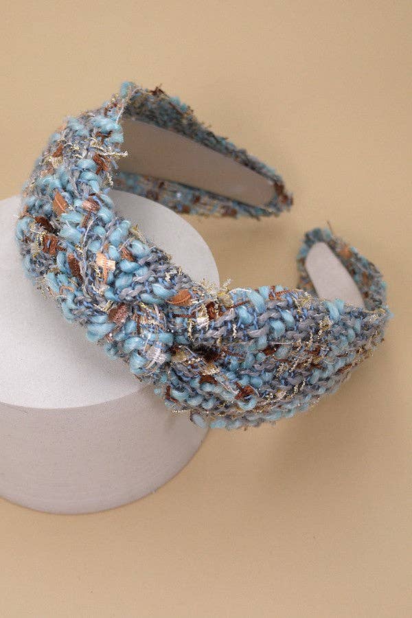 Tweed Wide Knotted Multi Color Head Band