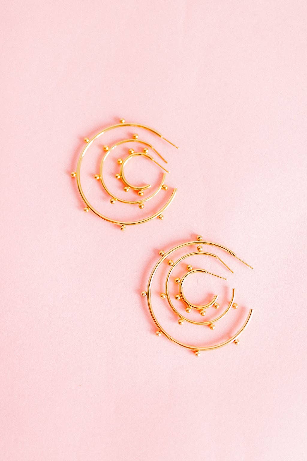 Medium Gold Hoops With Dots