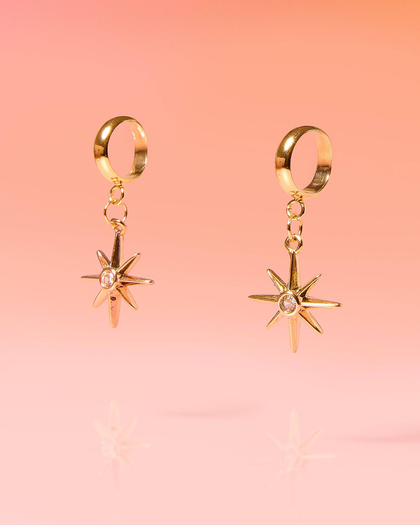 Star Tiny Hoop 18k Gold Plated
