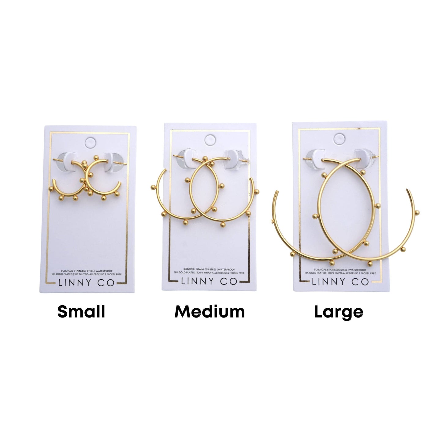 Medium Gold Hoops With Dots