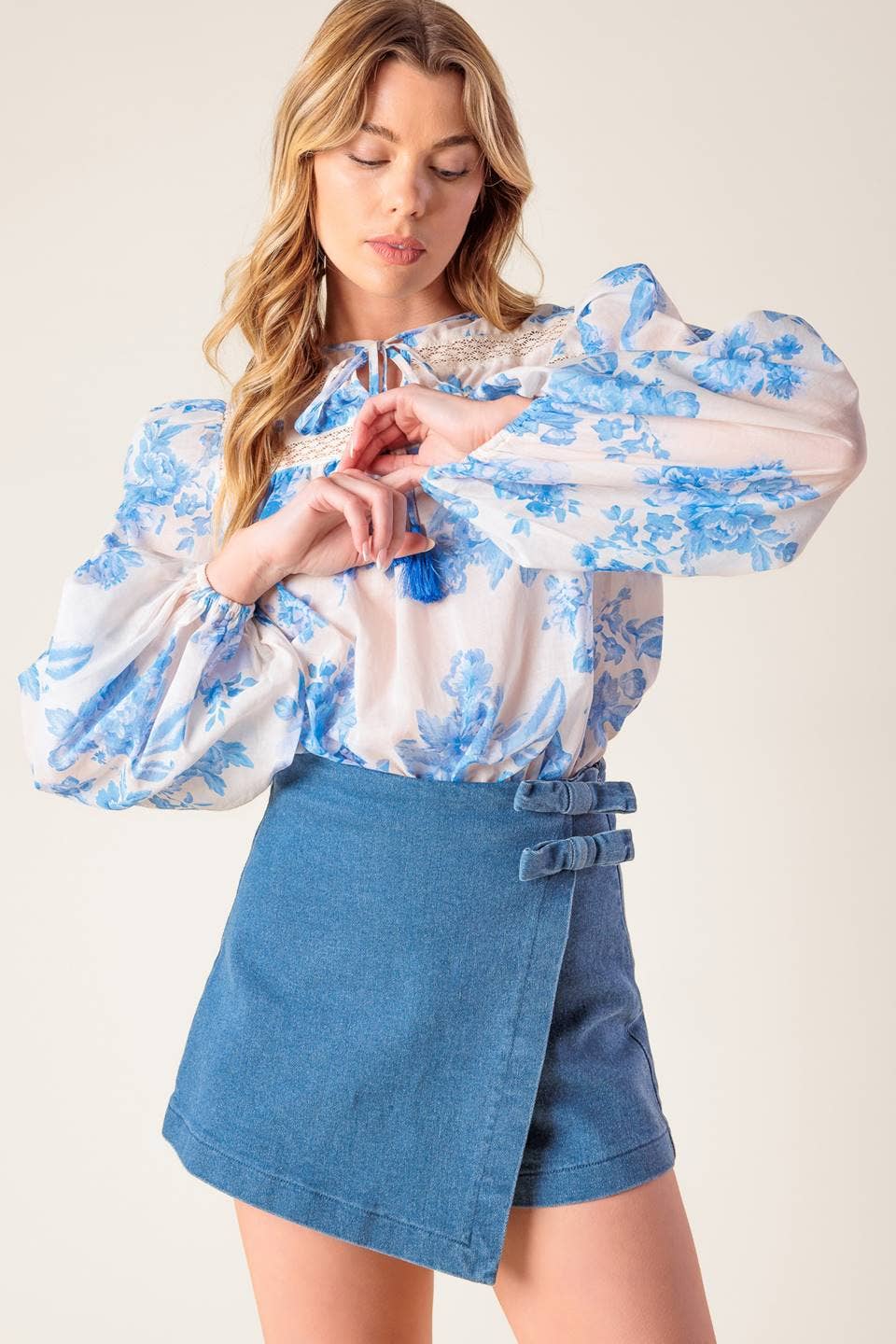 Medium Indigo Washed Denim Skort