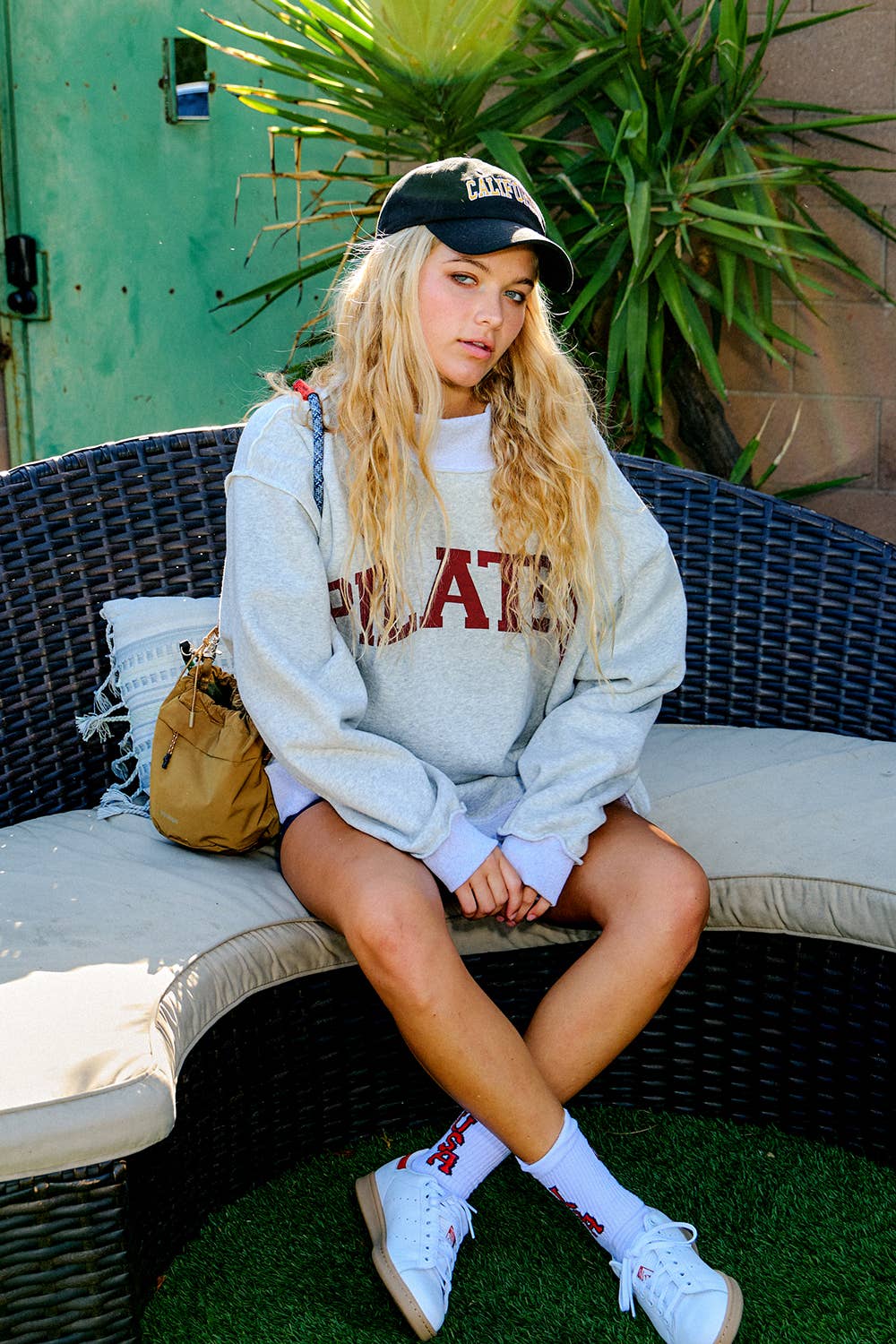 Pilates & Yoga Print Reversible Mockneck Sweatshirt