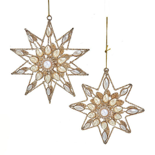 Platinum Snowflake Pearl Ornament