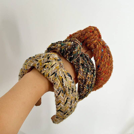 Fall Multi Color Tweed Knot Headband
