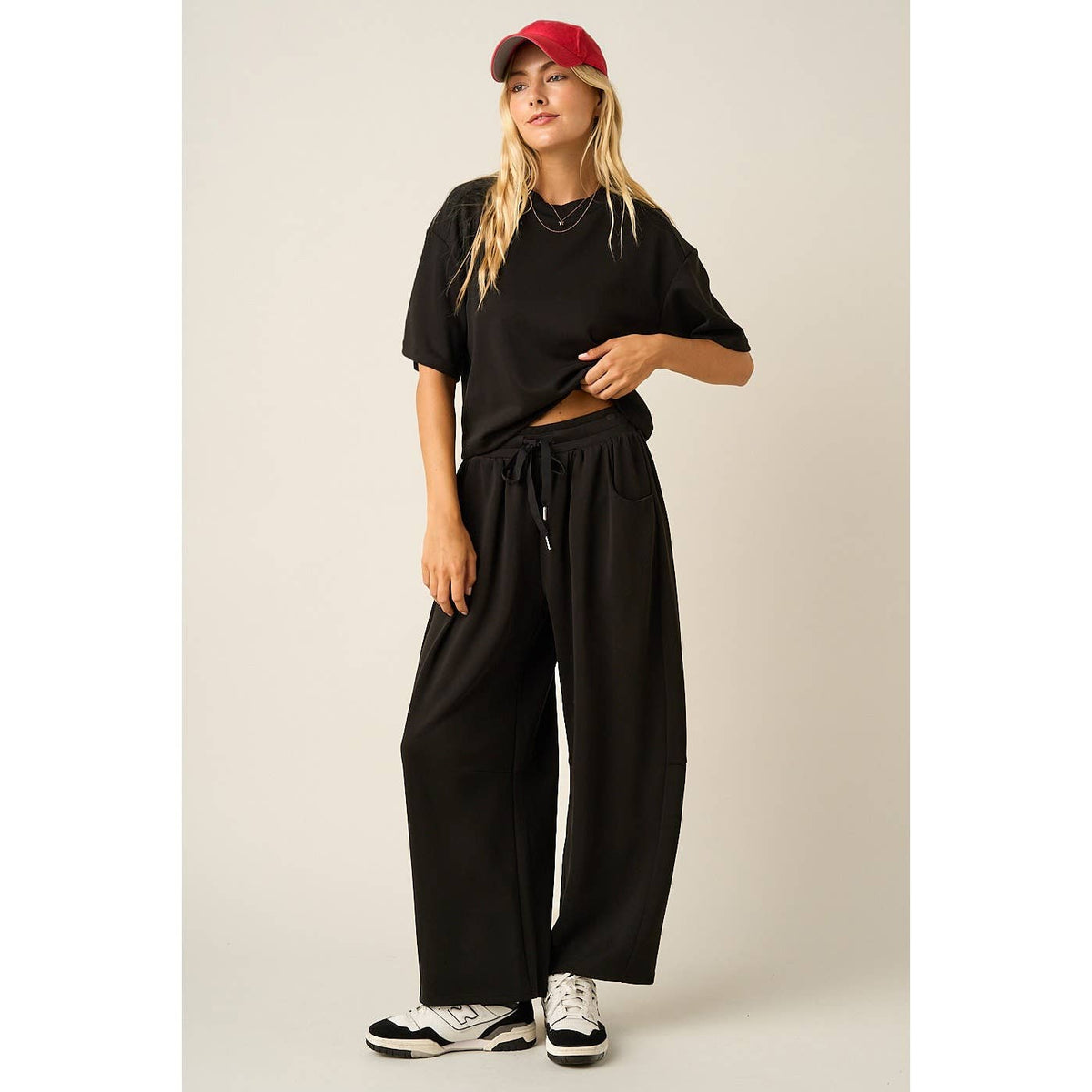 Cloud Knit Barrel Leg Pants