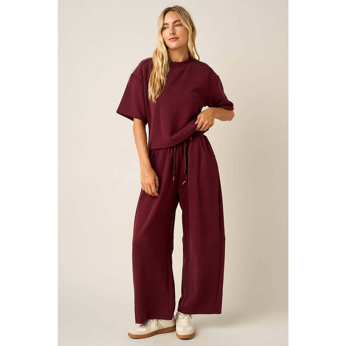 Cloud Knit Barrel Leg Pants