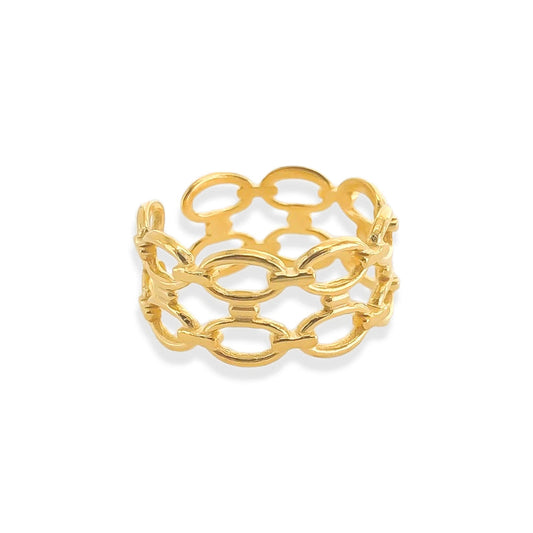 Gold Circle Chain Ring