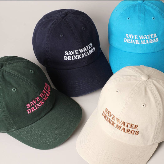 Save Water Drink Margs Embroidered Baseball Cap