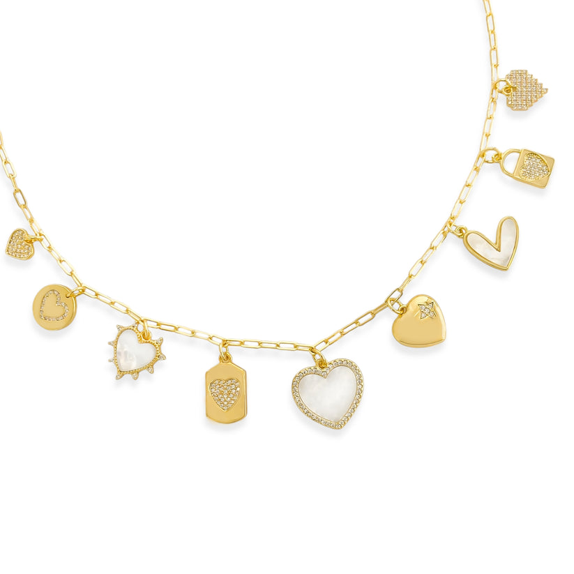 Gold Heart Charm Necklace