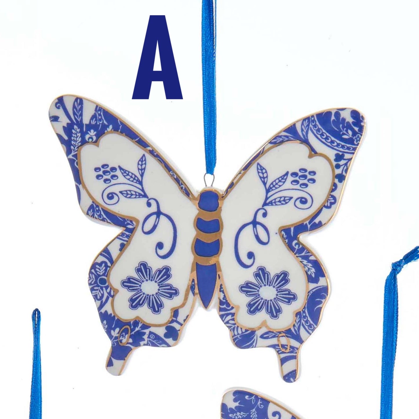 *FINAL SALE* Blue and White Butterfly Ornament