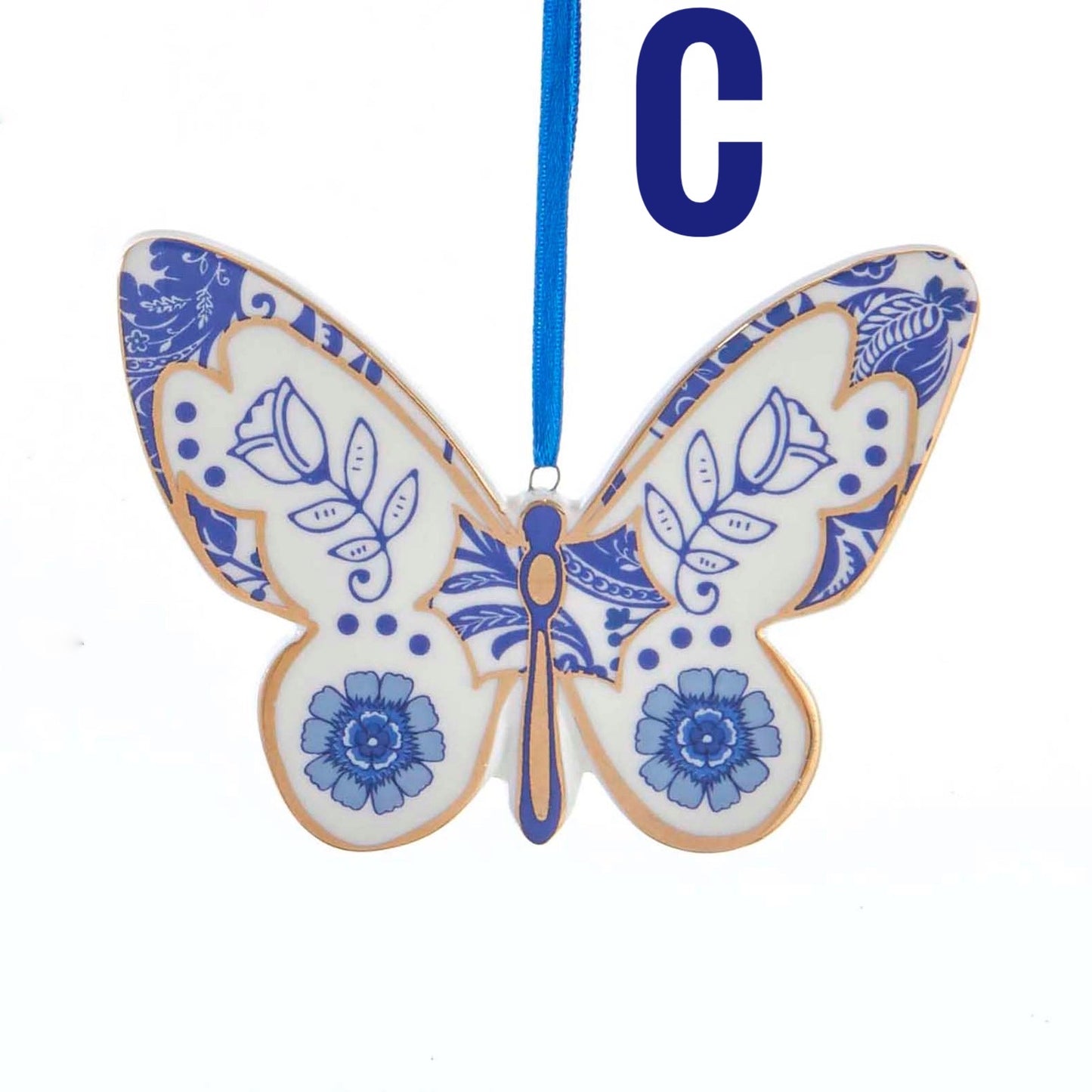 *FINAL SALE* Blue and White Butterfly Ornament