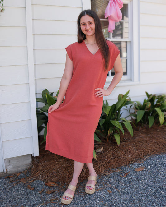 *FINAL SALE * V-Neck Maxi Cloudy Knit Dress