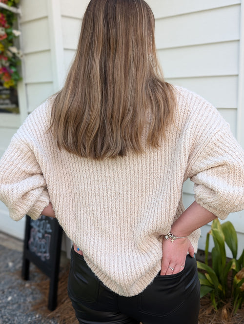 Malia V Neck Cream Sweater