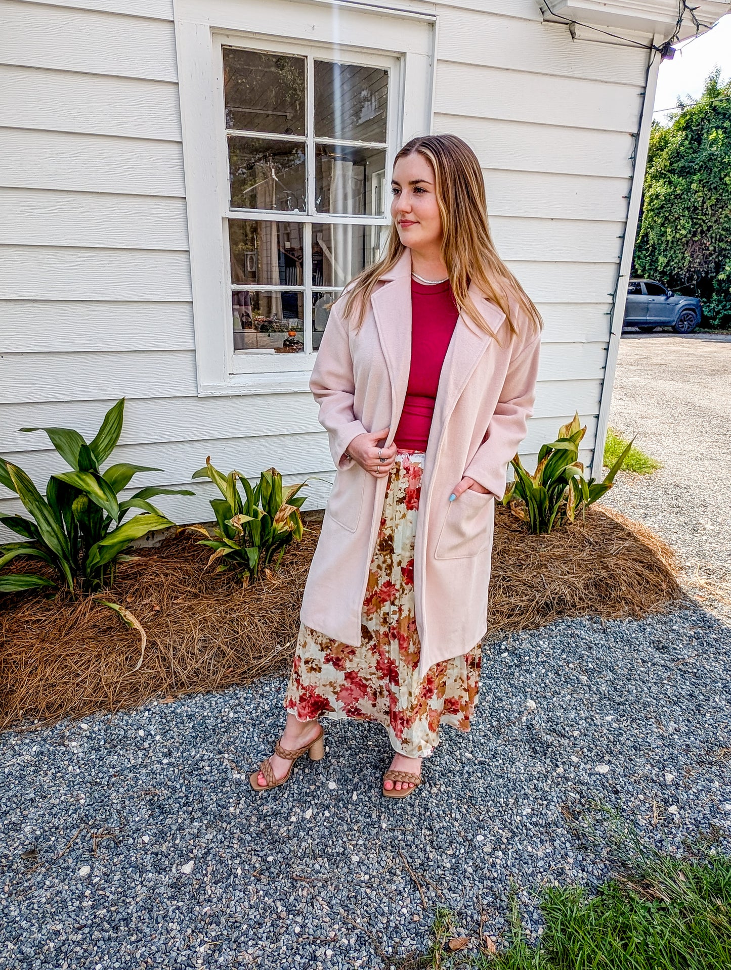 Light Baby Pink Oversized Hayley Open Coat