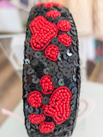 Sequin Pawty Headband Black/Red