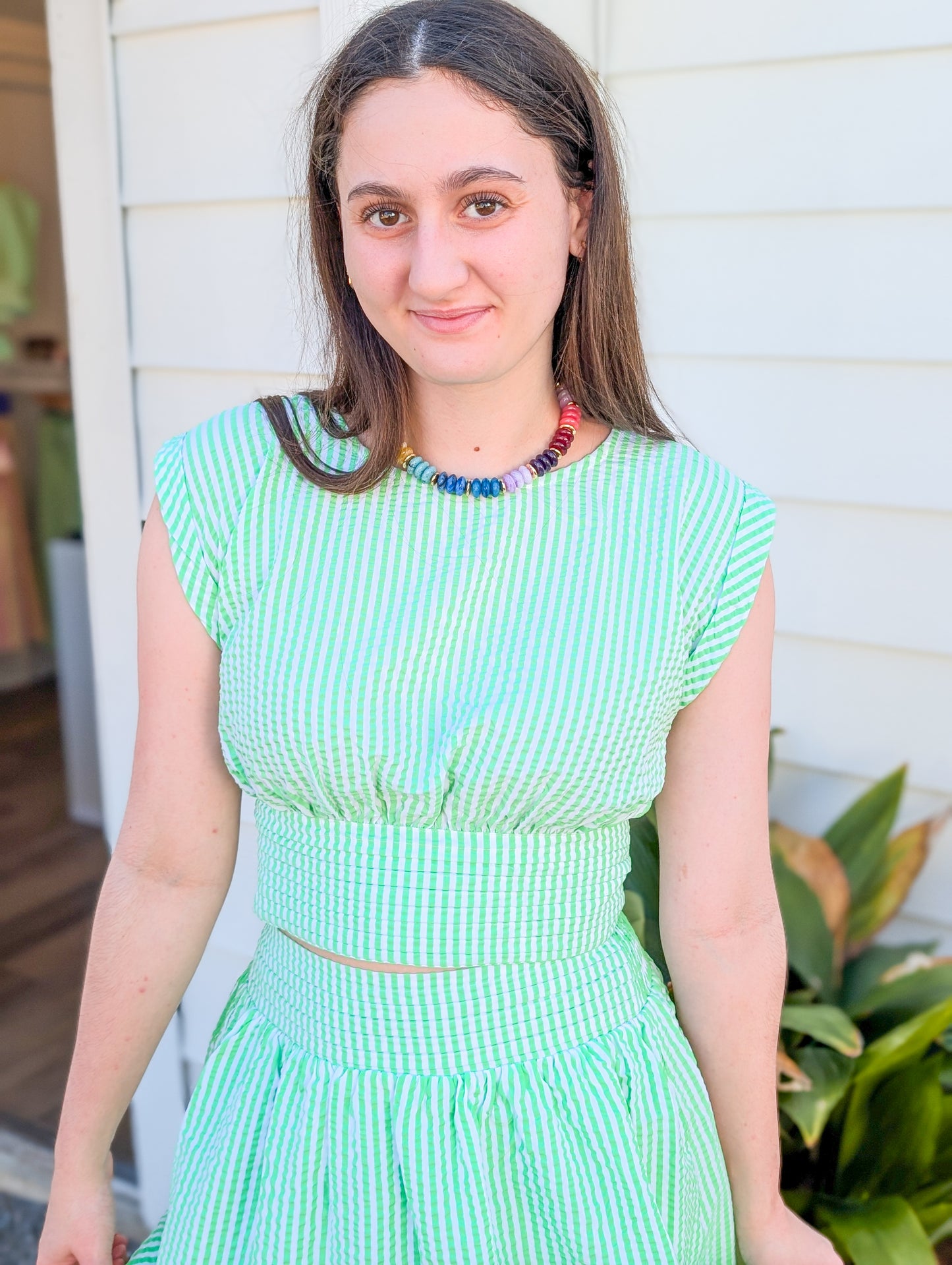 *FINAL SALE*Flowy Mint Green Pin Striped Top