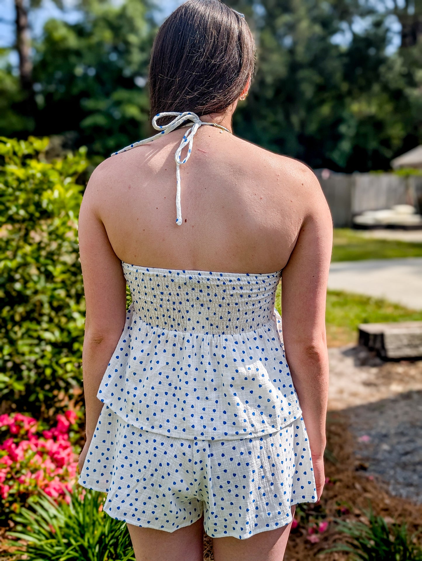 *FINAL SALE* Tide Pool Strapless Polka Dot Shorts