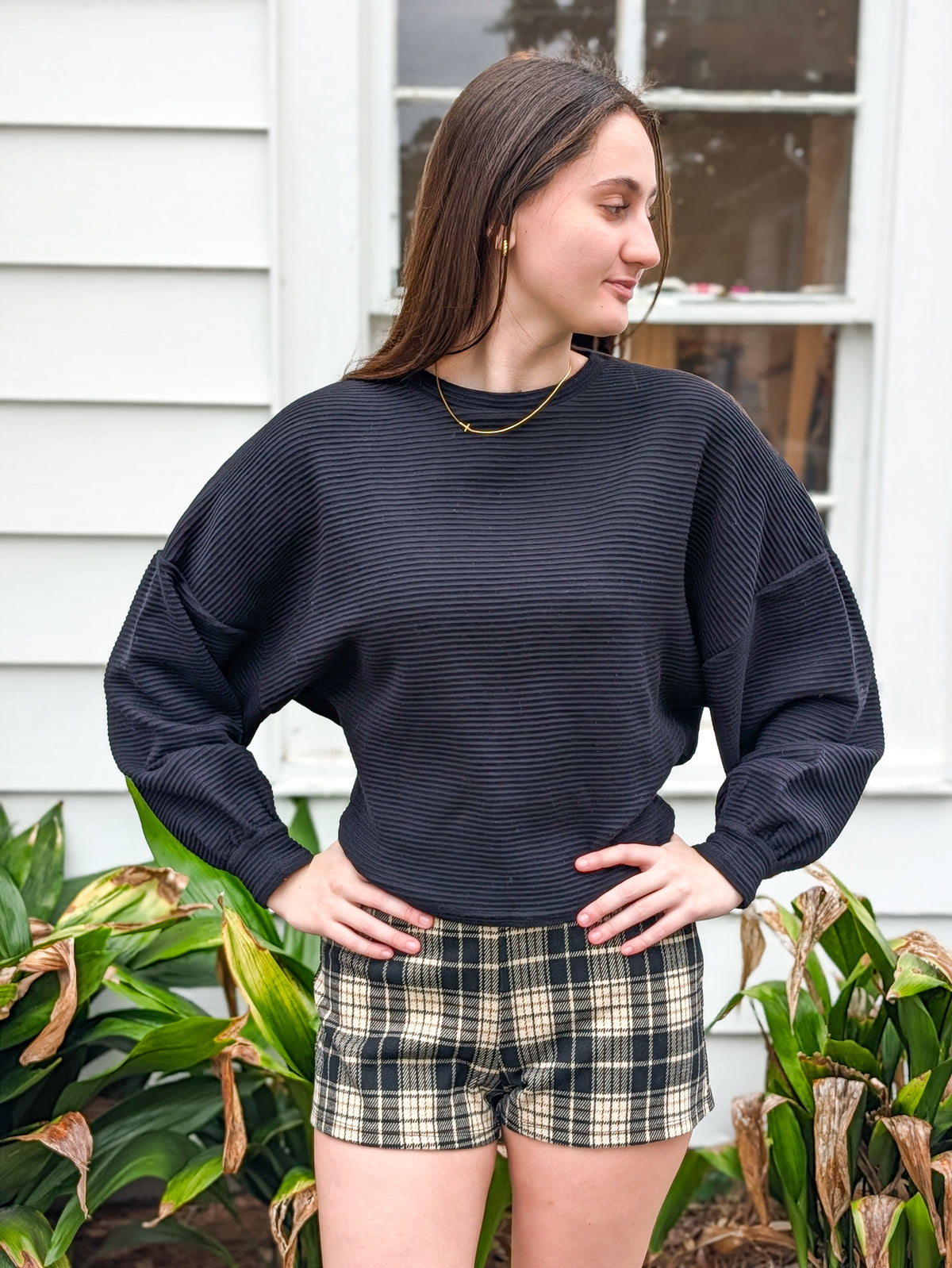 Crew Neck Dolman Sleeve Top