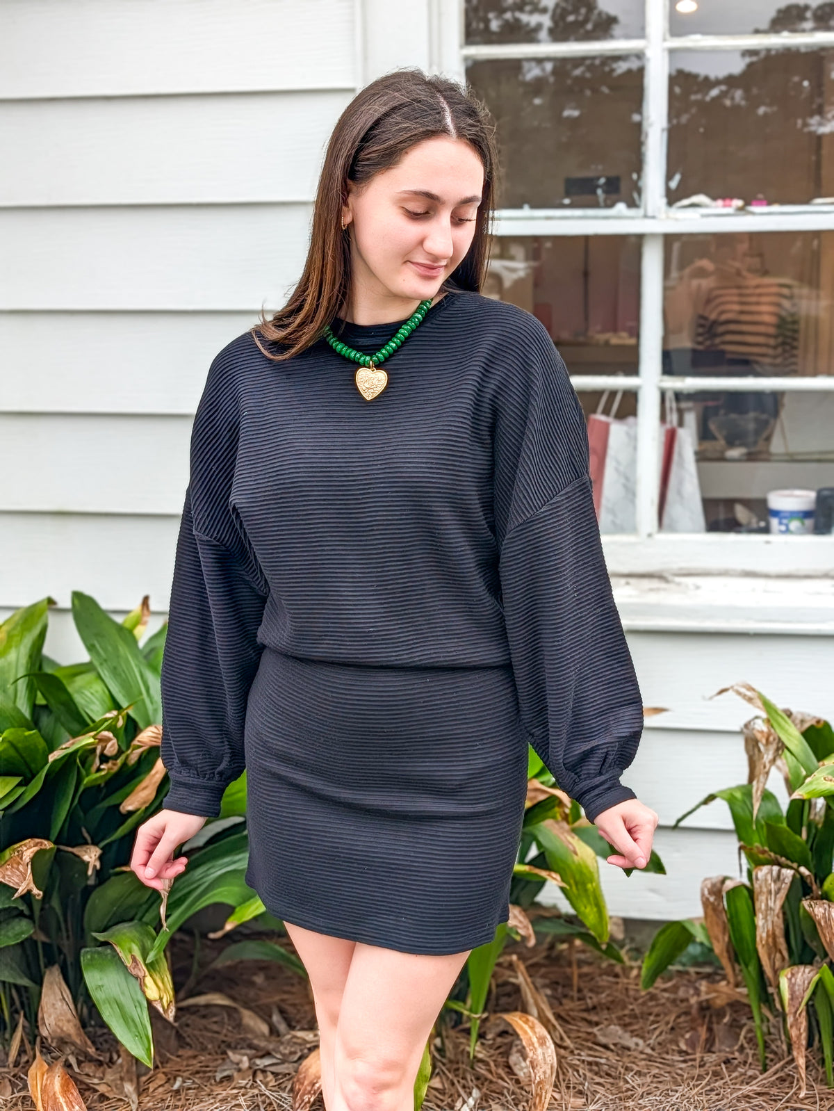 Crew Neck Dolman Sleeve Top