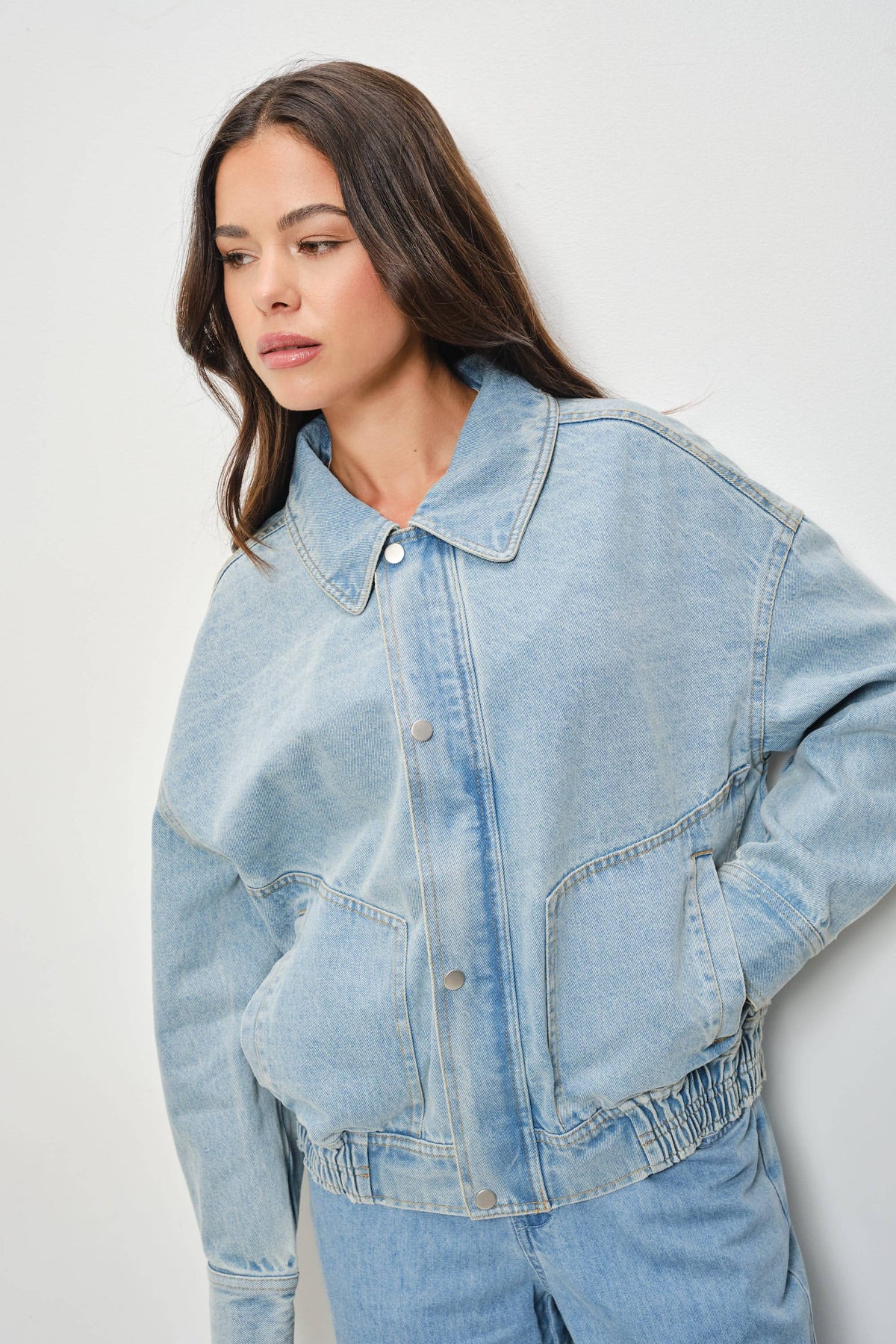 Glen Denim Bomber Jacket