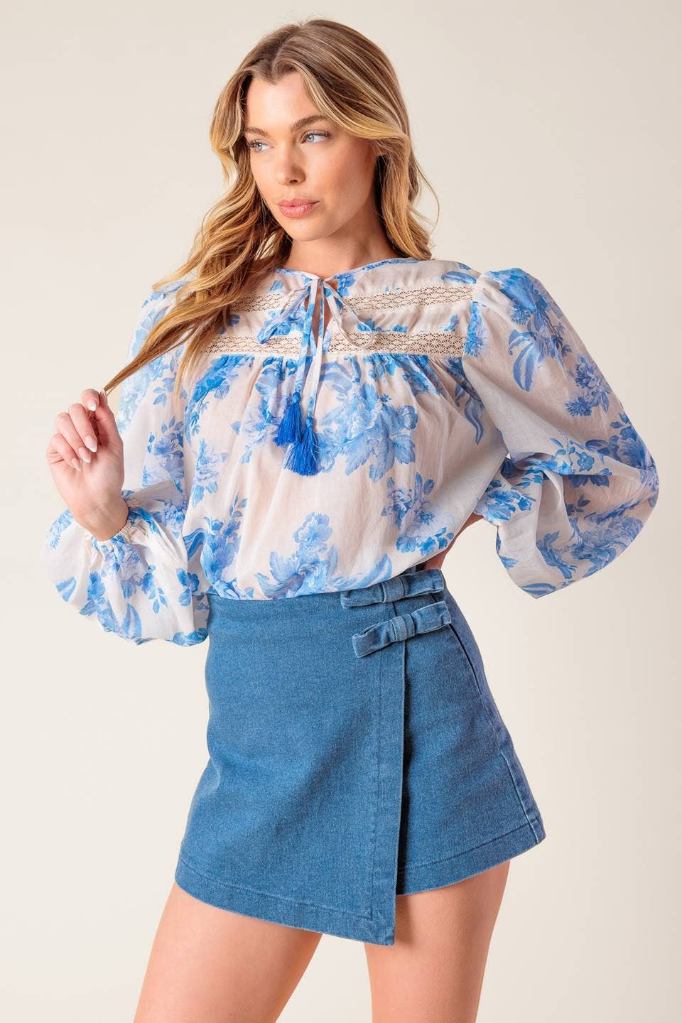 Medium Indigo Washed Denim Skort