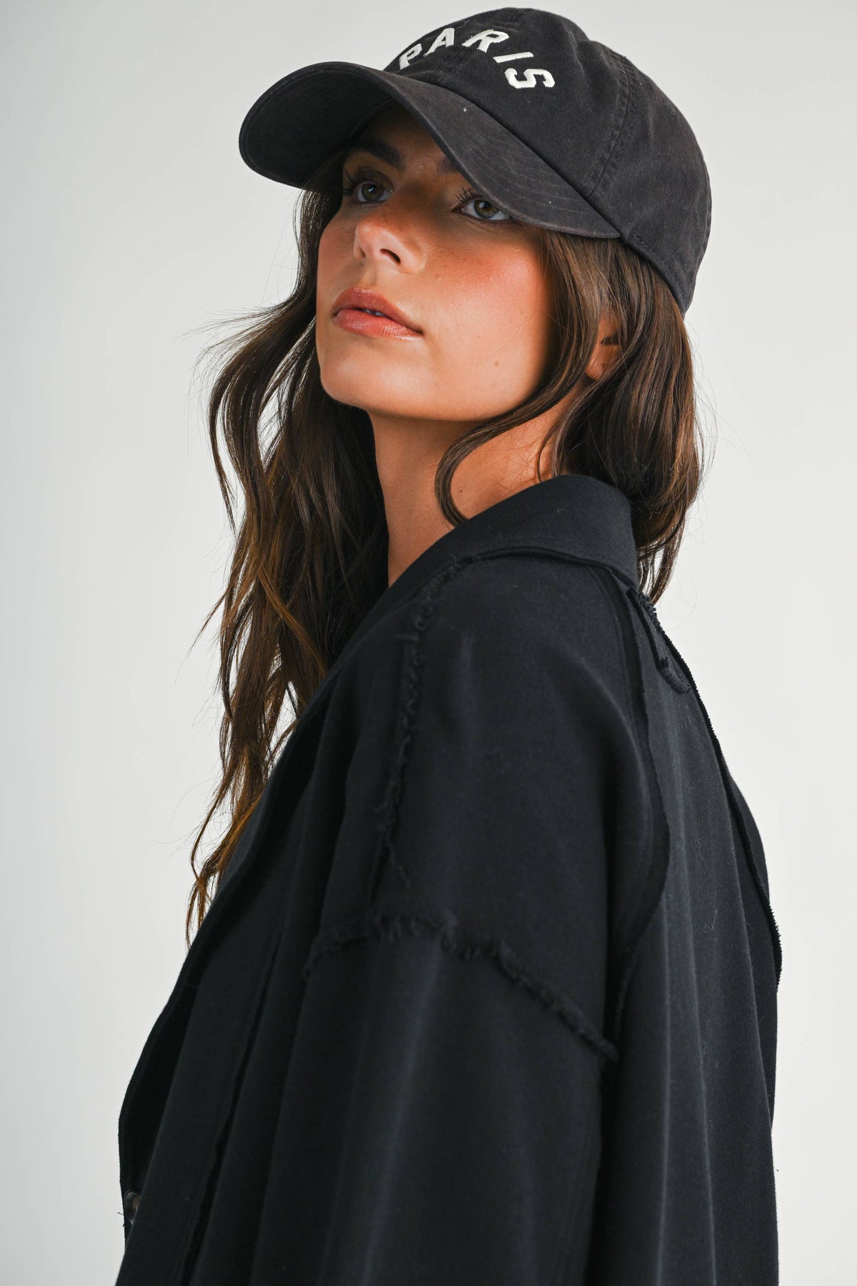 5198IK Oversized Raw Edge Knit Jacket