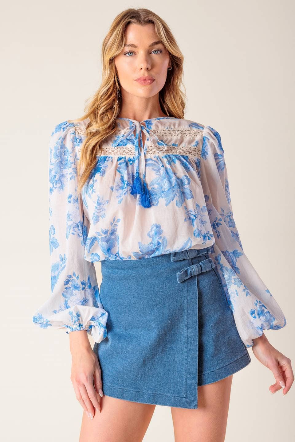 Medium Indigo Washed Denim Skort