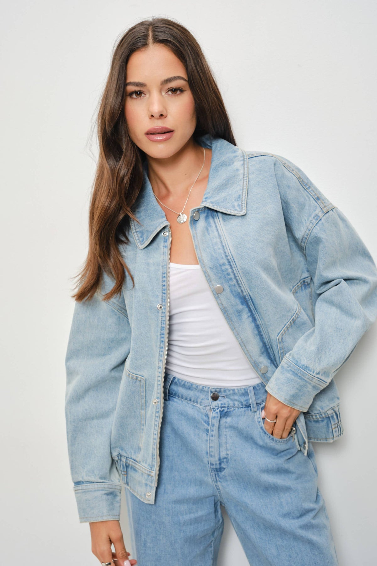 Glen Denim Bomber Jacket