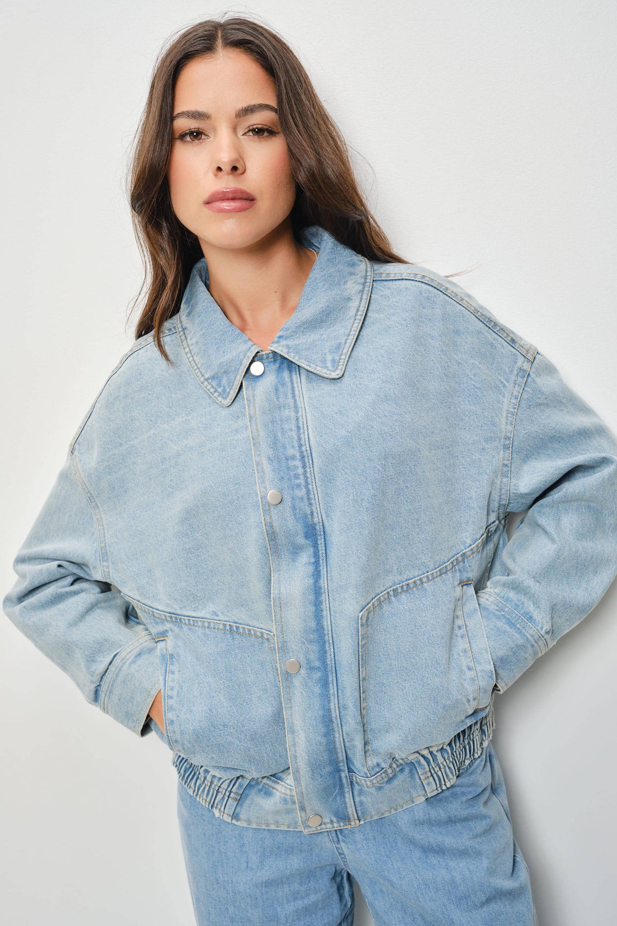 Glen Denim Bomber Jacket