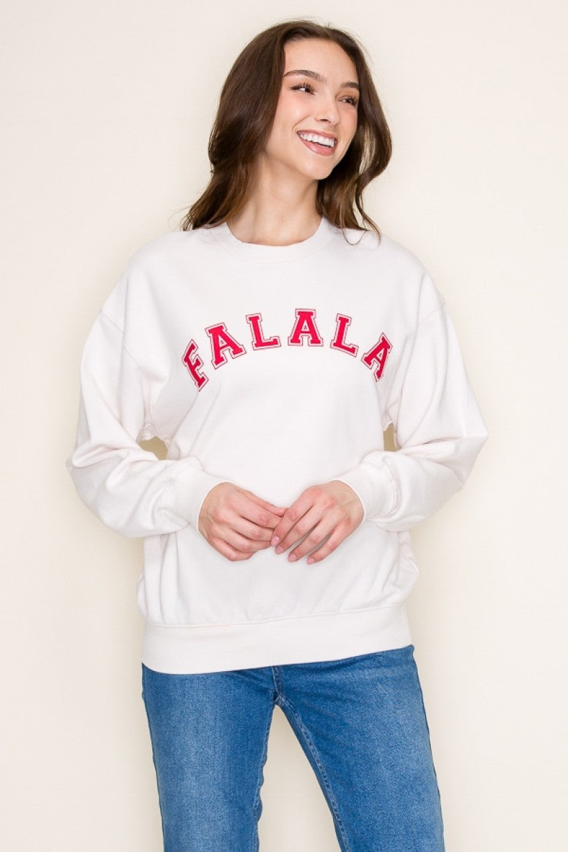 *Final Sale* Ivory W/ Red “FALALA” Christmas Sweatshirt