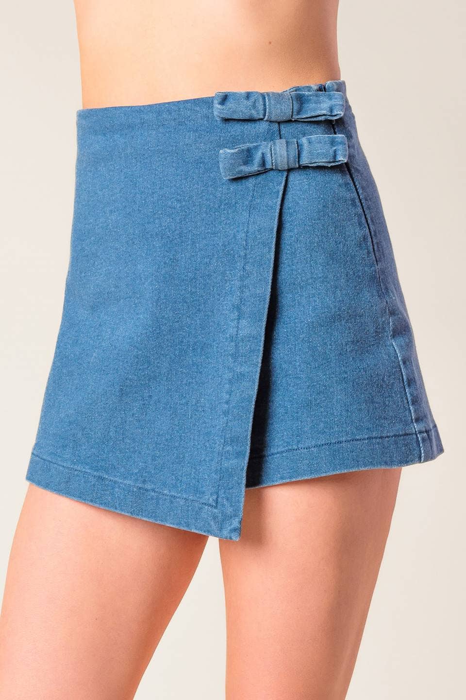 Medium Indigo Washed Denim Skort