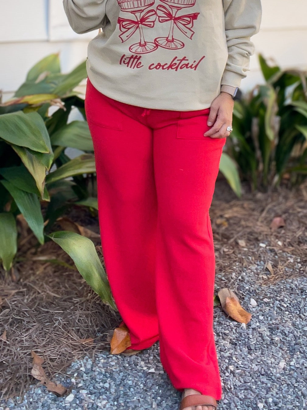 Knit Bottoms with Pockets and Drawstring