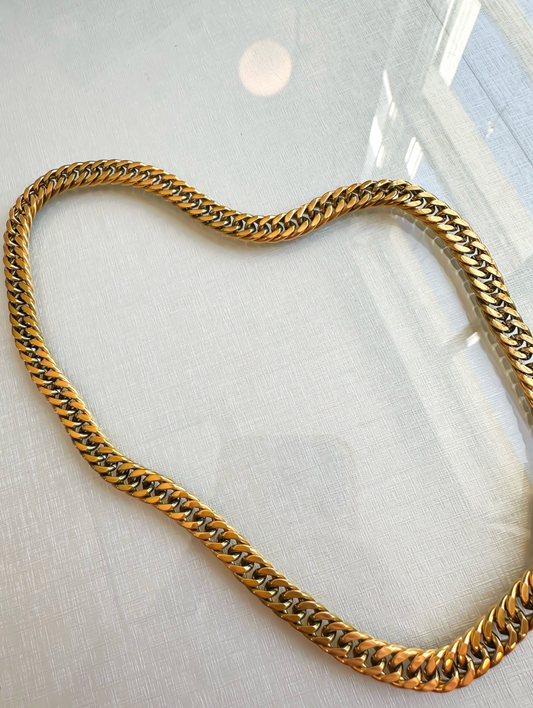 Water Proof Gold Chunky Cuban Style Chain Necklace